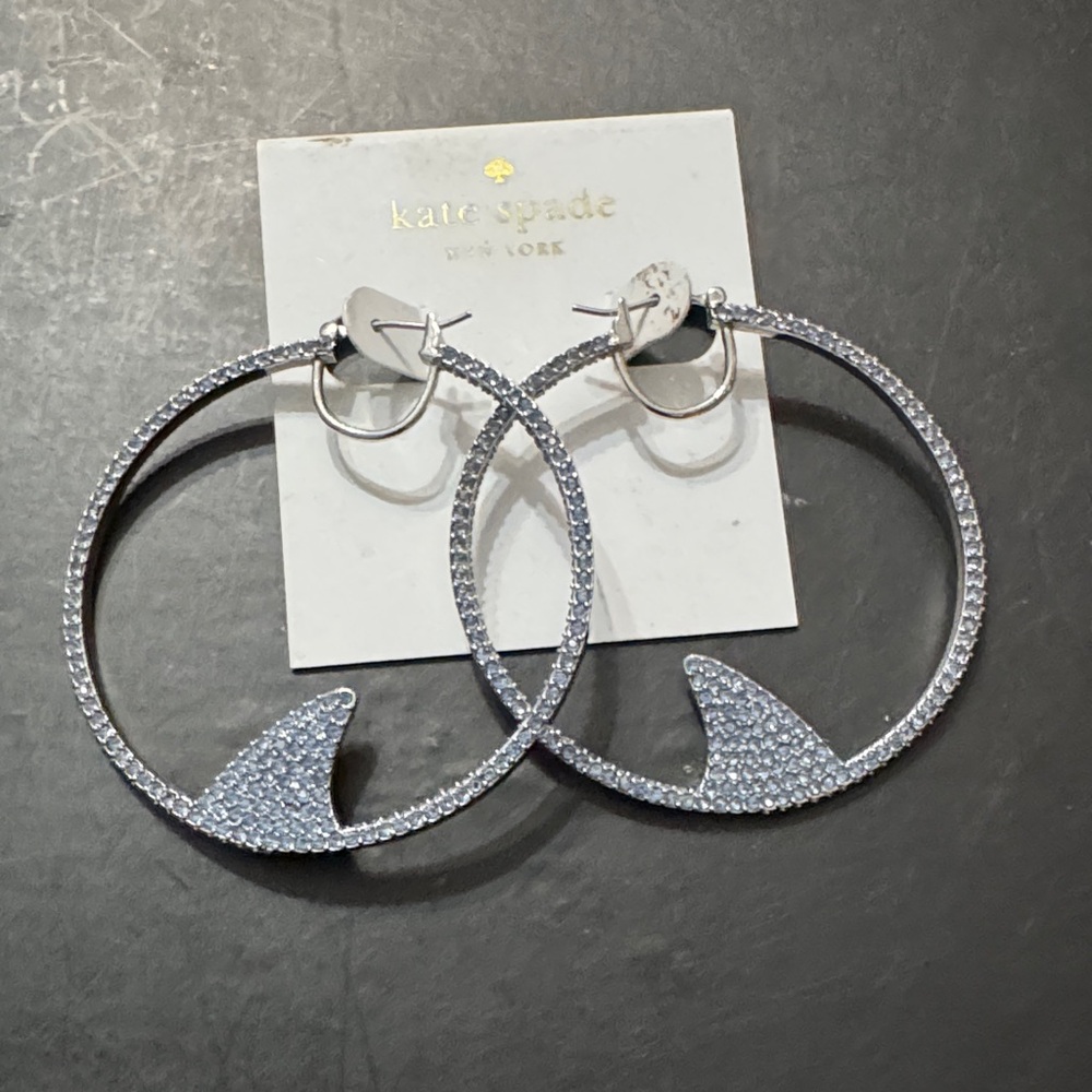 Kate Spade Shark hoop earrings